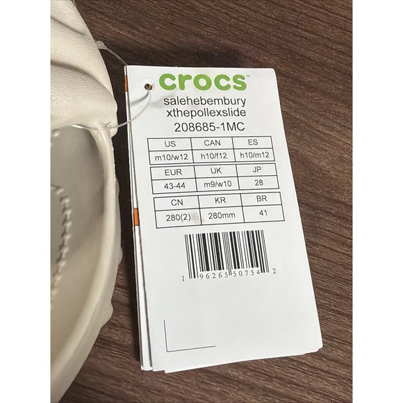 Salehe Bembury X Crocs Pollex Slide - "Parsnip"  Men's‎ Size 10 NEW SHIPS NOW - Picture 5 of 6